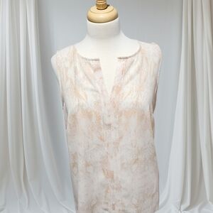 Rose & Olive Cream and Pink Sleeveless Blouse